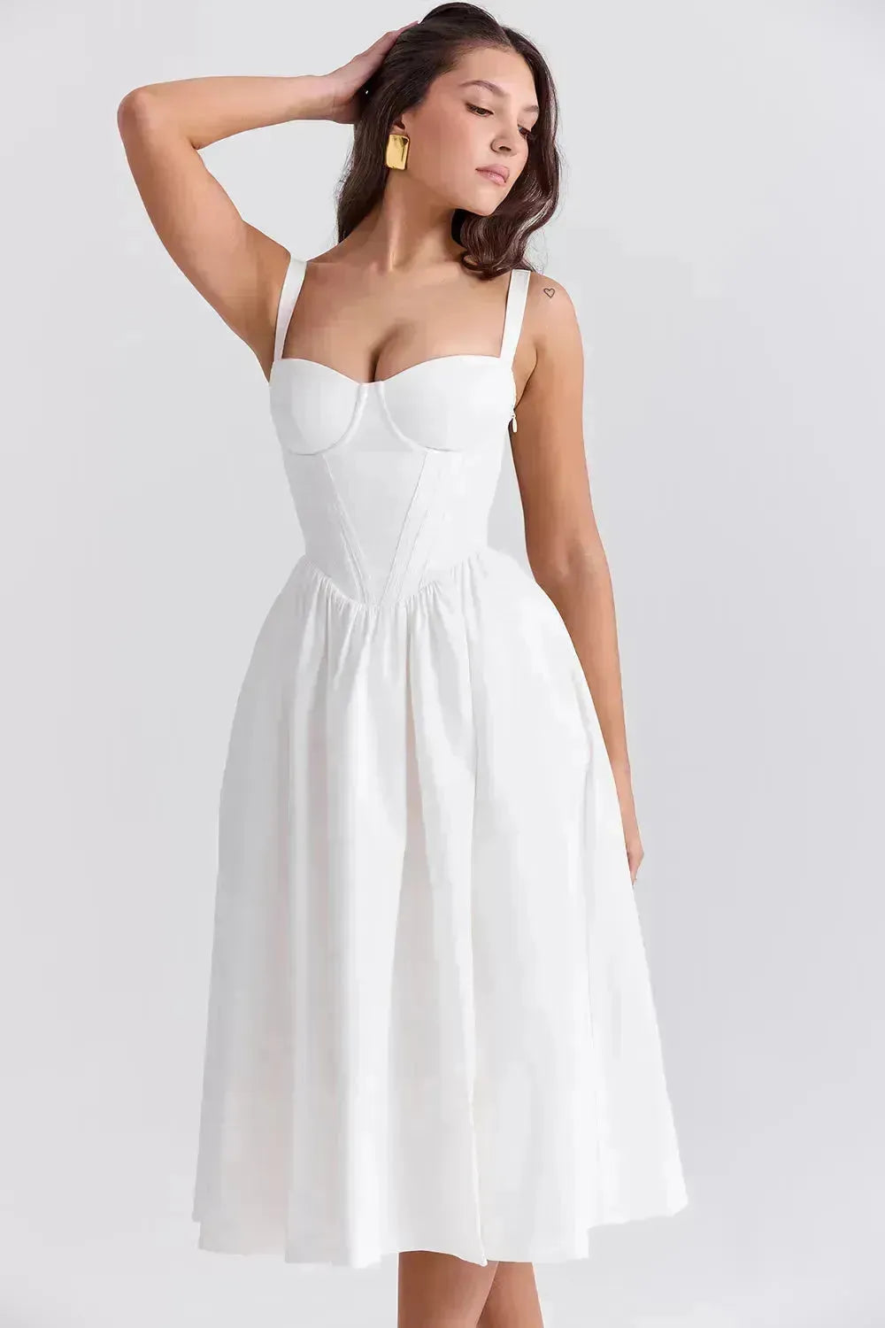 Vestido Midi Moldeador Blanco